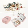 Unique Bargains Letter Travel Women Girls Birthday Gifts Portable PU Leather Jewelry Storage Display Holder - 2 of 4