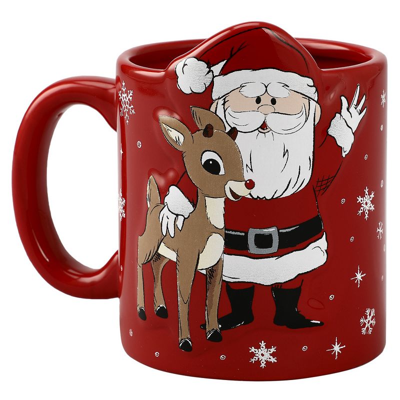 Rudolph Ready Rudolph? 16 oz Bas Relief Ceramic Mug, 1 of 3