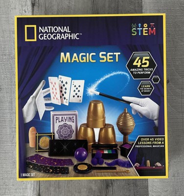 Coffret Magie National Geographic - 45 Tours De Magie - Avec Vidéos Tutoriels Par Un Pro - Accessoires Classiques + Jeu De Cartes - Pour Enfants 8 Ans Et Plus