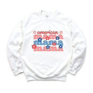 Simply Sage Market American Mama Groovy Sweatshirt - XL - White - 1 of 4