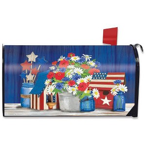 Briarwood Lane Summer Mailbox Cover  - Standard Size - Red White and Blue Patriotic For Summer Mailbox Cover - 1 of 3