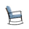 KTMBDW 3 Piece Rocking Bistro Set Wicker Patio Outdoor Furniture Porch Chairs Conversation Sets with Rattan Coffee Table - 4 of 4