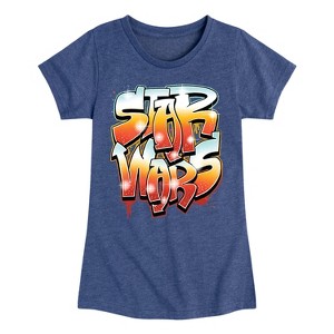 Girls' - Star Wars - Graffiti Fitted Short Sleeve Graphic T-Shirt - 1 of 3