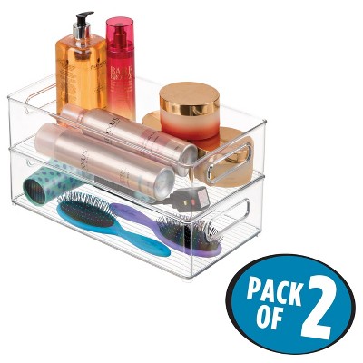 iDESIGN Plastic Refrigerator and Freezer Storage Bin: Clear Kitchen Cabinet & Fridge Organizers, Set of 2, 14.5"x8"x4" — фото 2