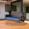 Resenkos 2-Person Wicker Swing Bench, Outdoor Patio Swing Chair With Cushions,  Perfect for Garden, Orange - 3 of 4