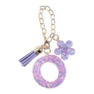 Unique Bargains Star Sequin Letter O Flower Tassel Water Cup Pendant Purple 1 Pc - 1 of 4