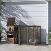 PawHut Large Outside Cat Shelter for 3 Kitties, Multi-Level Design with Big Hiding Areas, Catio Outdoor Cat Enclosure, Cat Condo for Large Cats - 3 of 4