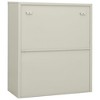vidaXL Steel Office Cabinet with Glass Doors and Adjustable Shelves, Lockable File Storage - Gray Color - 4 of 4