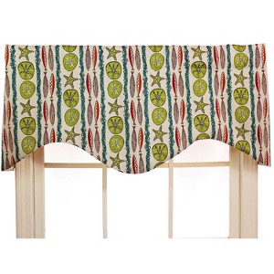 RLF Home Sea Walk Cornice 100% Cotton with Fully Lined 3" Rod Pocket Valnance for Windows 50" x 17" Multi - 1 of 4