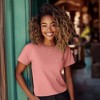 Dalix Womens Lil Smile Lightweight High Waisted Tee - 3 of 4