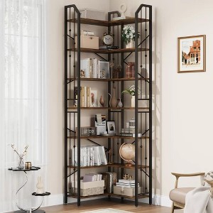 Wooden Bookshelves Floor Standing Multipurpose Display Storage Shelves - 1 of 4