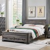 SinCiDo  Farmhouse Full Bed, with 58" Storage Chest, 2 Large Drawer,Rustic Wood Platform Bed, with Headboard and Storage Bench, Dark Rustic Oak - 2 of 4