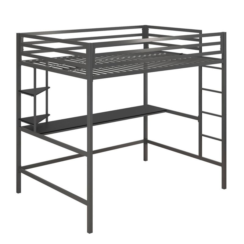 Full Maxwell Metal Loft Bed with Desk & Shelves - Novogratz, 3 of 11