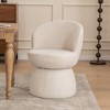 YOUNIKE Swivel Makeup Vanity Chair Boucle Fabric Barrel Accent Chair Upholstered Dining Chair 22" Wide Sofa Chair for Dressing Nook - 2 of 4