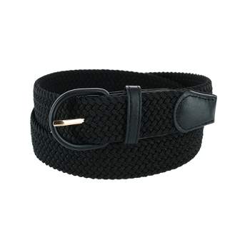 CTM Men's Elastic Braided Belt with Covered Buckle (Big & Tall Available)
