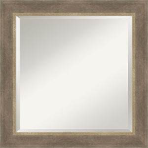 Amanti Art Driftwood Tan Beveled Wood Framed Bathroom Vanity Wall Mirror - 1 of 4