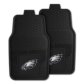 Fanmats 27 x 17 Inch Universal Fit All Weather Protection Vinyl Front Row Floor Mat 2 Piece Set for Cars, Trucks, and SUVs, NFL Philadelphia Eagles