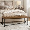 Valerie Morden Button-Tufted Upholstered Storage Bench with Iron Leg|ARTFUL LIVING DESIGN-BROWN - 2 of 4