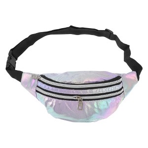 Unique Bargains Stylish Multi-Color Iridescent Holographic Sports Waist Bag 1 Pc - 1 of 4