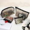 Unique Bargains Women's Heart Shape Print Mesh Makeup Bag 4 Pcs - 3 of 4