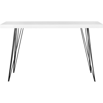 Wolcott Retro Mid Century Lacquer Console - White/Black - Safavieh