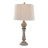LumiSource (Set of 2) Winston 32" Farmhouse Poly Table Lamps Reclaimed Gray Polyresin with Oat Linen Shade from Grandview Gallery: UL Listed - 3 of 4