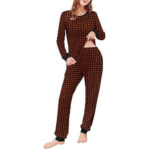 Ekouaer Womens Pajamas Sets Long Sleeve Tops with Jogger Pants Soft Pjs Lounge Set Outfits with Pockets - 1 of 4
