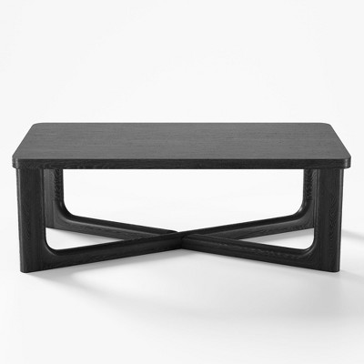 Dovelina Wood Grain Tabletop Rectangle Coffee Table for Living Room