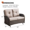 Buenhomino Patio Loveseat Glider Wicker Loveseat Rattan Glider Sofa with Curved Armrest Thicking Back & Seat Cushions for Garden Balcony Backyard - 4 of 4