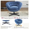 Racxily 360 ° Rotating Accent Chair and Modern Chenille Office Chair -Removable Cushion,Black Metal Base,Suitable for Office,Living Room (Navy Blue) - 4 of 4