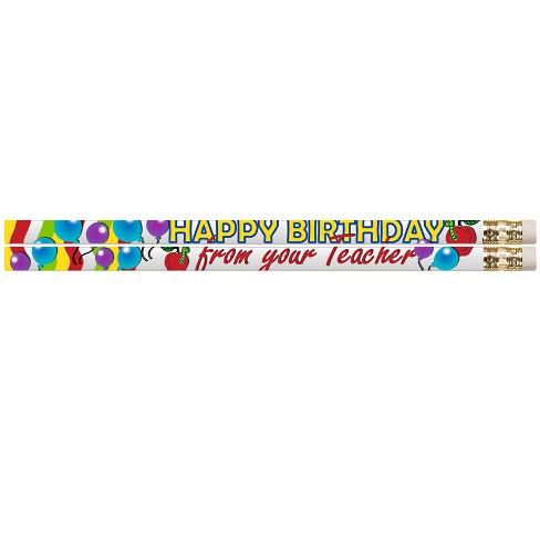 Musgrave Pencil Company Happy Birthday From Your Teacher Motivational Pencil, Pack of 12/10 Packs - image 1 of 1