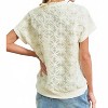 Women's 3d Floral Short Sleeve Top - First Love - 3 of 3