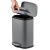 Stainless Steel Trash Can, 3.2 Gallon Lid, Soft Closing Pedal - 2 of 4