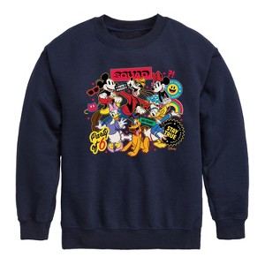 Boys' - Disney - Sticker Group Graphic Long Sleeve Fleece Sweatshirt - 1 of 4
