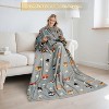 Catalonia Wearable Blanket with Sleeves and Pocket, Cozy Soft Fleece Mink Micro Plush Wrap Throws Blanket Robe for Adults, Gift for Her - 3 of 4