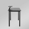 Computer Desk with Stand Black -Techni Mobili: Modern Workstation, Open Storage Shelf, Steel Frame - 4 of 4