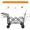 VisioGear Collapsible Wagon with Removable Canopy, Folding Wagon Cart with Cooler Bag, for Camping Beach Shopping, Black, 45"*20"*47" - 4 of 4