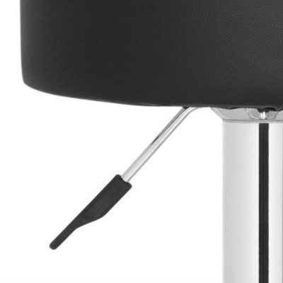 Adjustable Black Metal Swivel Backless Bar Stool