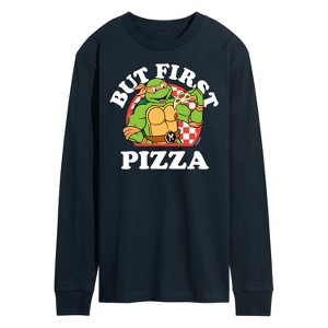 Men's - Teenage Mutant Ninja Turtles - But First Pizza Long Sleeve Graphic T-Shirt - 1 of 4