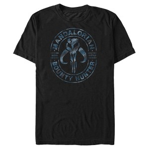 Men's Star Wars The Mandalorian Bounty Hunter Stamp T-Shirt - 1 of 3