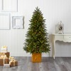 Nearly Natural 6-ft Manchester Fir Artificial Christmas Tree in Decorative Planter with 350 Clear Warm (Multifunction) - 4 of 4