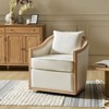 Gordon Farmhouse Edging Swivel Barrel Chair With Toss Pillows丨HULALA HOME-IVORY - 3 of 4