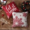 Set of 4 Christmas Pillow Covers 18x18 in Winter Holiday Xmas Tree Snowflakes Reindeer Throw Pillow Cover, Farmhouse Decorative Cushion Case for Sofa - 3 of 4