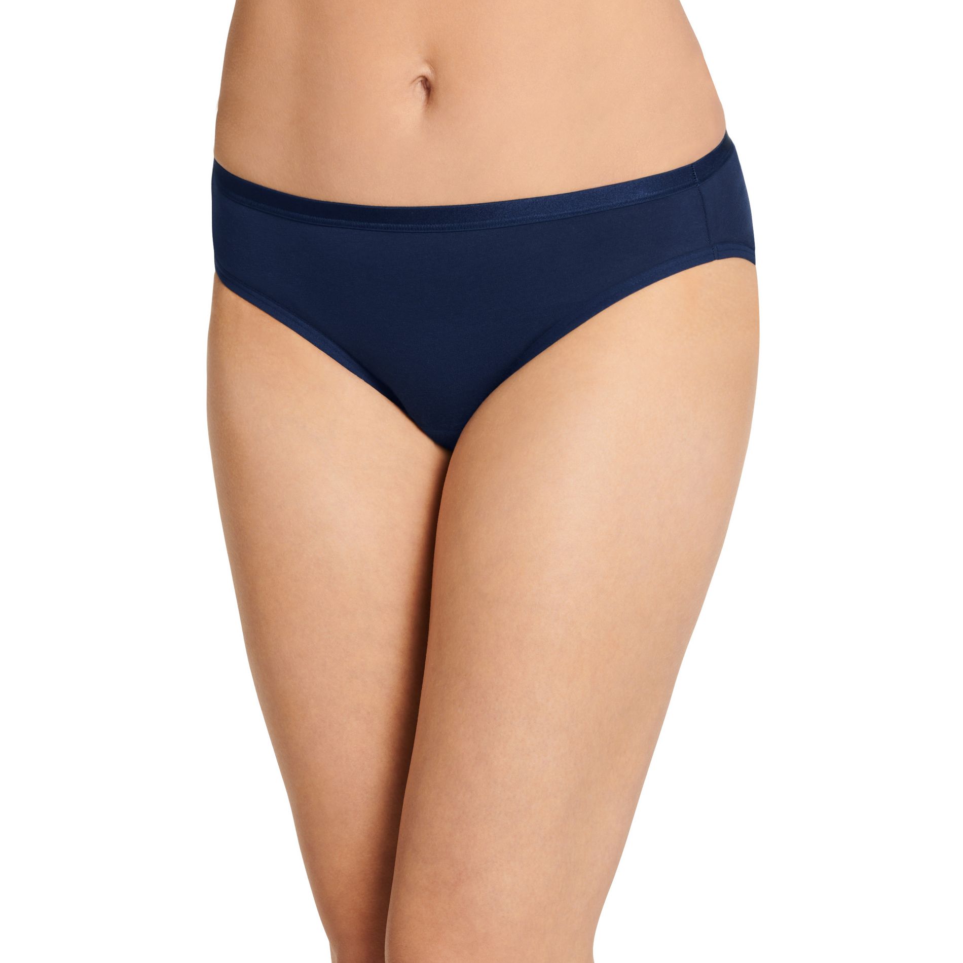 Jockey Women's Worry Free Cotton Stretch Moderate Absorbency Bikini XL Just Past Midnight
