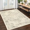 Washable Floral Medallion Living Room Rugs, Indoor Distressed Farmhouse Bedroom Carpet, Non Slip Stain Resistant Dining Room Rugs - 4 of 4