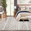Washable Area Rugs Neutral Modern Living Room Rug Stain-Resistant Low Pile Non Slip Indoor Distressed Print Carpet - 3 of 4