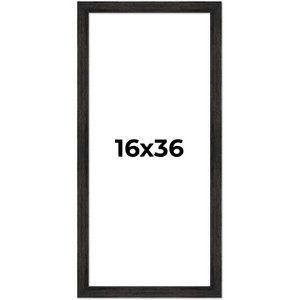 PosterPalooza | 16x36 Wide Barnwood Picture Frame, UV Acrylic, 6 Finishes - Grey, Brown, White, and Black - 1 of 4