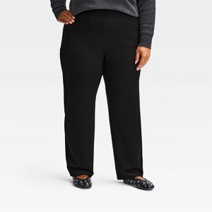 Womens Plus High Rise Straight Leg Ponte Pant - Ava & Viv™ Black : Target