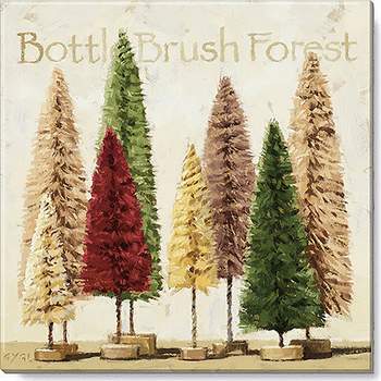 Sullivans Darren Gygi Christmas Bottle Brush Forest Canvas, Museum Quality Giclee Print, Gallery Wrapped, Handcrafted in USA