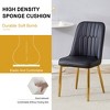 Modern Dining Chairs Set of 4, Equipped with PU Artificial Leather Backrest Cushions and Gold Metal Legs, for Restaurants - Black - 4 of 4
